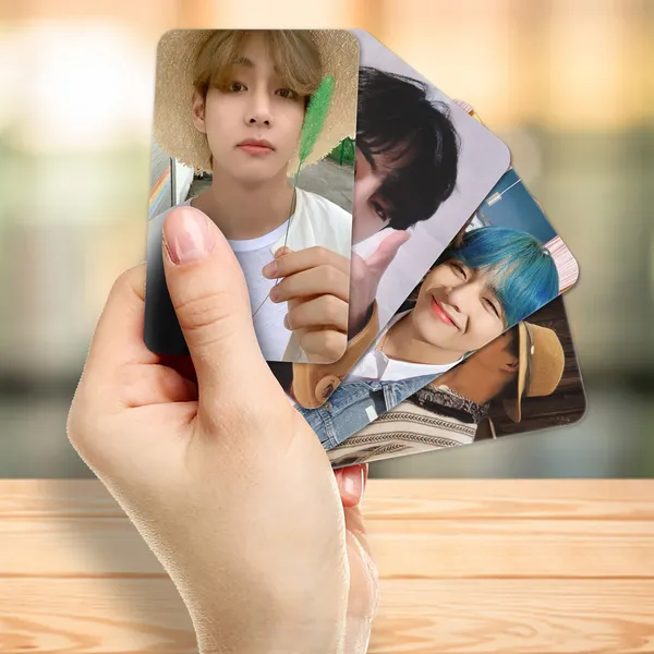 Multicolor_11_Cm_Bts_V_Bias_Pack_Photocards_(_Set_Of_16_)_+_2_Free_Stickers_Reusable_Sticker_(Pack_Of_16)