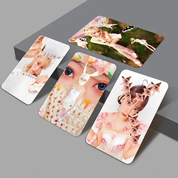 Multicolor_Le_Sserafim_"Crazy"_Album_Laminated_Photocards_(_Set_Of_28_+_4_Freebies_)_Fine_Art_Print_(4.3_Inch_X_2.7_Inch)