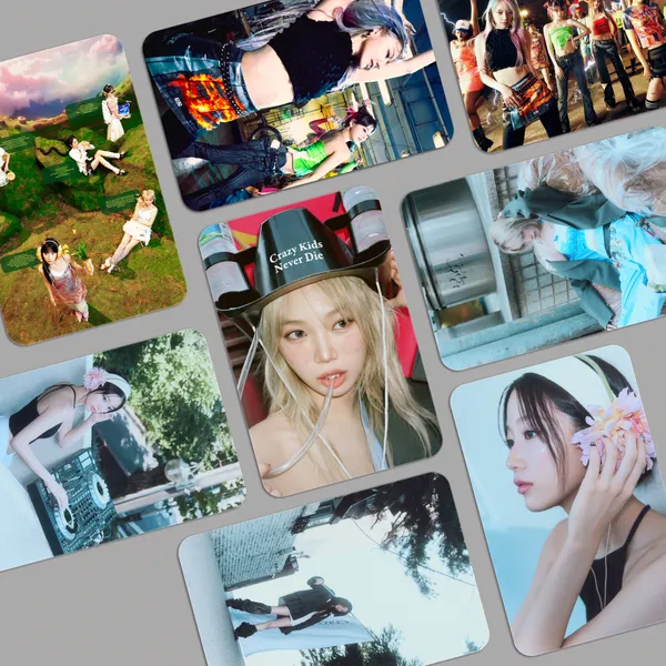 Multicolor_Le_Sserafim_"Crazy"_Album_Laminated_Photocards_(_Set_Of_28_+_4_Freebies_)_Fine_Art_Print_(4.3_Inch_X_2.7_Inch)