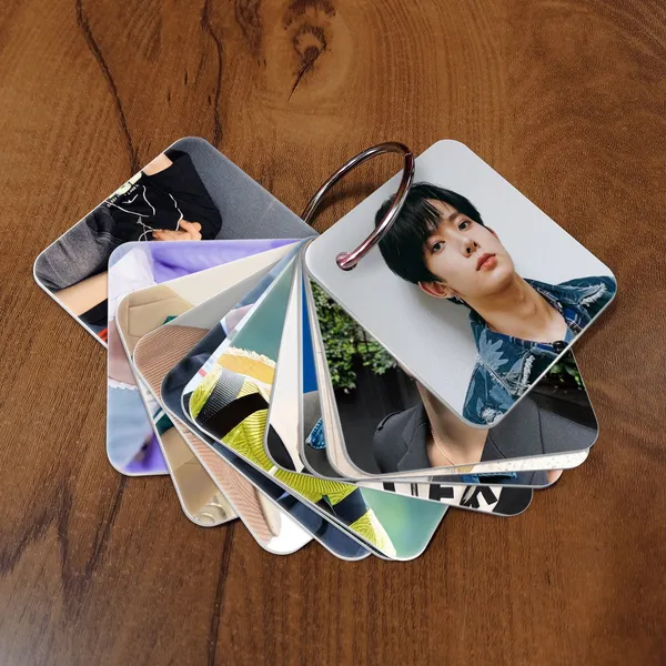 Multicolor_Enhypen_Flash_1Mm_Thick_Cards_With_Snap_Key_Ring_�_A_Stunning_Set_Of_12_Cards_Featuring_24_Photos_Front_And_Back_Fine_Art_Print_(2.5_Inch_X_2.5_Inch)