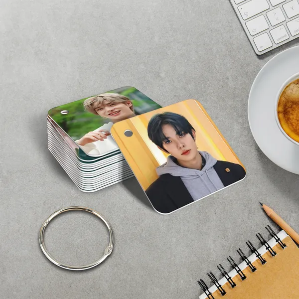 Multicolor_Enhypen_Flash_1Mm_Thick_Cards_With_Snap_Key_Ring_�_A_Stunning_Set_Of_12_Cards_Featuring_24_Photos_Front_And_Back_Fine_Art_Print_(2.5_Inch_X_2.5_Inch)