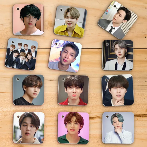 Multicolor_Bts_Flash_1Mm_Thick_Cards_With_Snap_Key_Ring_(Set_Of_12_Cards_24_Photos_Front_Back)_Glossy_Laminated_Photographic_Paper_(2.5_Inch_X_2_Inch)