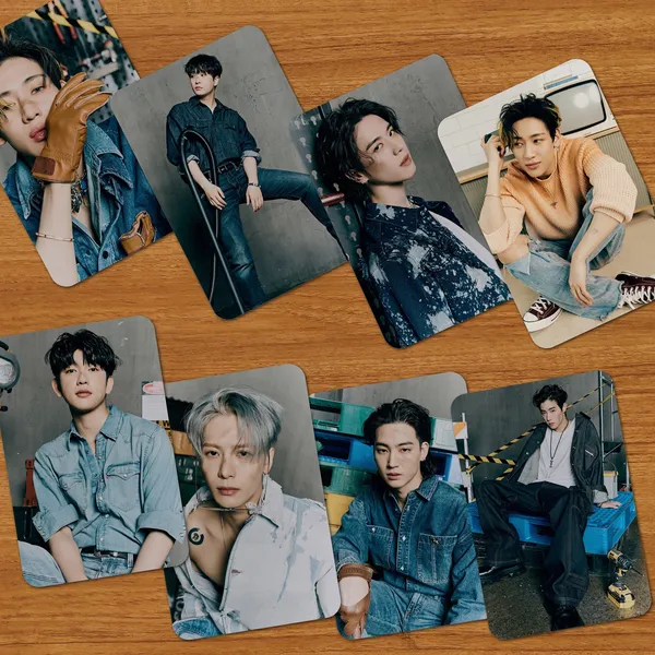 Multicolor_9_Cm_Got7_Mini_Album_Photocards_(_Set_Of_14_+_2_Freebies_)_Reusable_Sticker_(Pack_Of_16)