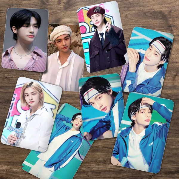 Multicolor_Stray_Kids_Member_"Hyunjin"_Bias_Photo_Cards_(_Set_Of_16_+_2_Stickers_)_Photographic_Paper_(2.5_Inch_X_3.5_Inch)