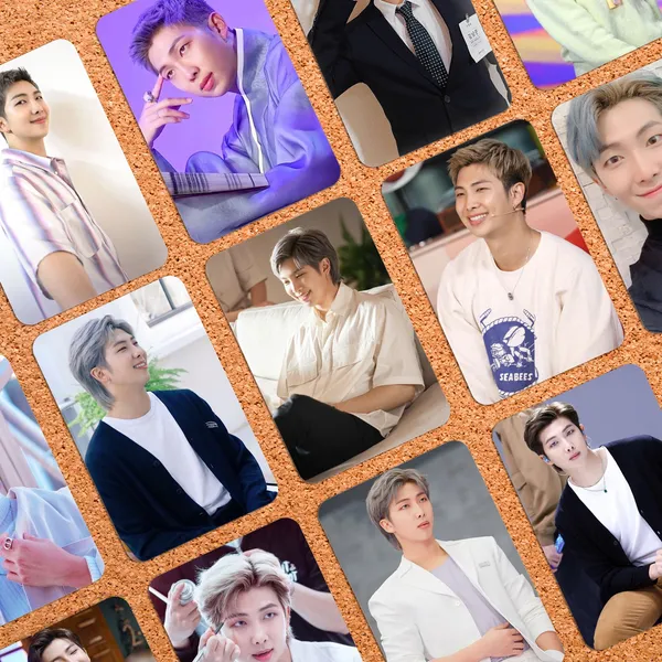 Multicolor_10.9_Cm_Bts_Namjoon_(_Member_Of_Bts_)_Photocards_(_Set_Of_16_)_+_2_Freebies_Reusable_Sticker_(Pack_Of_16)