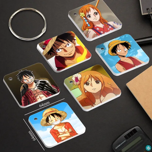 Multicolor_One_Piece_Flash_1Mm_Thick_Cards_With_Snap_Key_Ring_(Set_Of_12_Cards_24_Photos_Front_Back)_Fine_Art_Print_(2.5_Inch_X_2.5_Inch)