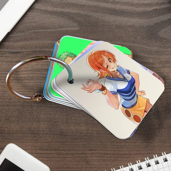 Multicolor_One_Piece_Flash_1Mm_Thick_Cards_With_Snap_Key_Ring_(Set_Of_12_Cards_24_Photos_Front_Back)_Fine_Art_Print_(2.5_Inch_X_2.5_Inch)