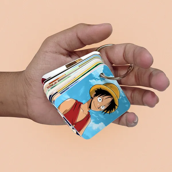 Multicolor_One_Piece_Flash_1Mm_Thick_Cards_With_Snap_Key_Ring_(Set_Of_12_Cards_24_Photos_Front_Back)_Fine_Art_Print_(2.5_Inch_X_2.5_Inch)