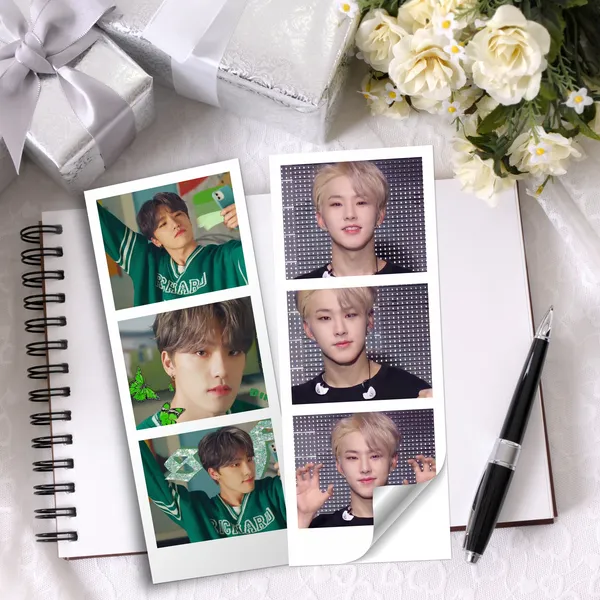 Multicolor_15_Cm_Seventeen_K-Pop_Photostrip_Stickers_(Set_Of_12)_Self_Adhesive_Sticker_(Pack_Of_1)
