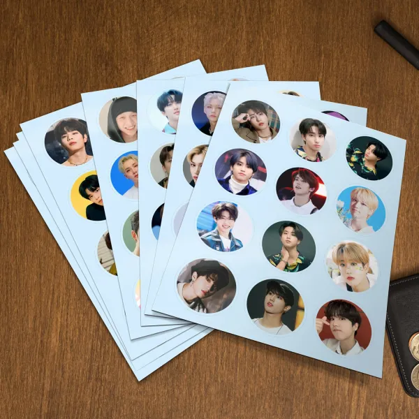 Multicolor_14.224_Cm_Stray_Kids_Blue_Round_Self_Adhesive_Sticker_Set_Of_8_Sheets_Non-Reusable_Sticker_(Pack_Of_8)