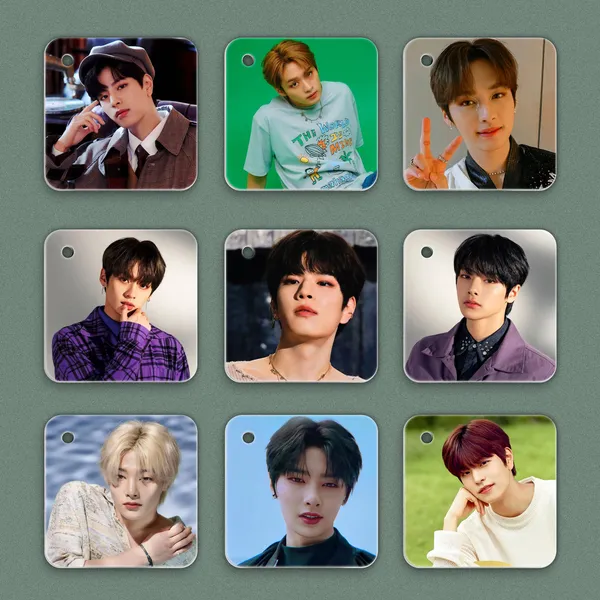 Multicolor_Stray_Kids_Flash_1Mm_Thick_Cards_With_Snap_Key_Ring_(Set_Of_12_Cards_24_Photos)_Glossy_Laminated_Photographic_Paper_(2_Inch_X_2.5_Inch)