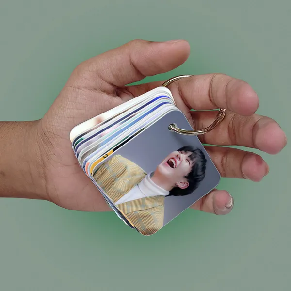 Multicolor_Seventeen_Flash_1Mm_Thick_Cards_With_Snap_Key_Ring_(Set_Of_13_Cards_26_Photos_Front_Back)_Glossy_Laminated_Fine_Art_Print_(2.5_Inch_X_2.5_Inch)