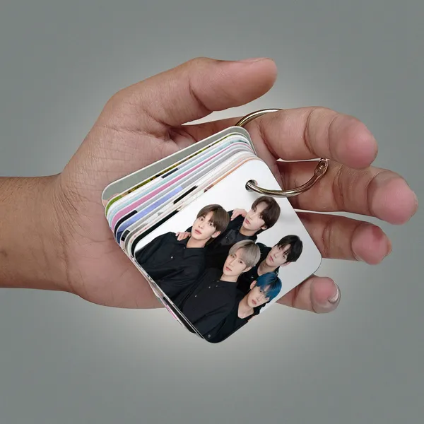 Multicolor_Txt_Flash_1Mm_Thick_Cards_With_Snap_Key_Ring_(Set_Of_12_Cards_24_Photos_Front_Back)_Fine_Art_Print_(2.5_Inch_X_2.5_Inch)