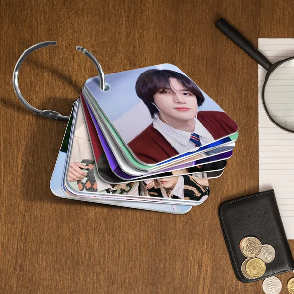 Multicolor_Txt_Flash_1Mm_Thick_Cards_With_Snap_Key_Ring_(Set_Of_12_Cards_24_Photos_Front_Back)_Fine_Art_Print_(2.5_Inch_X_2.5_Inch)