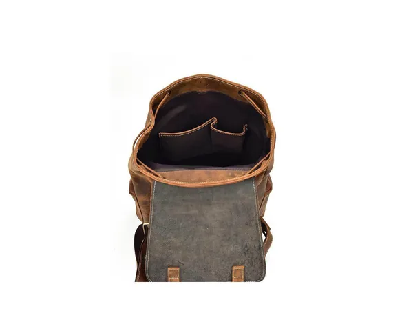 Brown_Buffalo_Genuine_Leather_Backpack_Handmade_Unisex_Backpack_/Hiking_Backpack_Travel_Outdoor_Shoulder_Bag._(_14X15.5_inchs_)