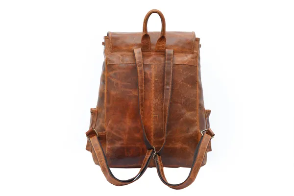 Brown_Buffalo_Genuine_Leather_Handmade_15.5_Inch_Backpack_Unisex_(_12x16_inchs_)