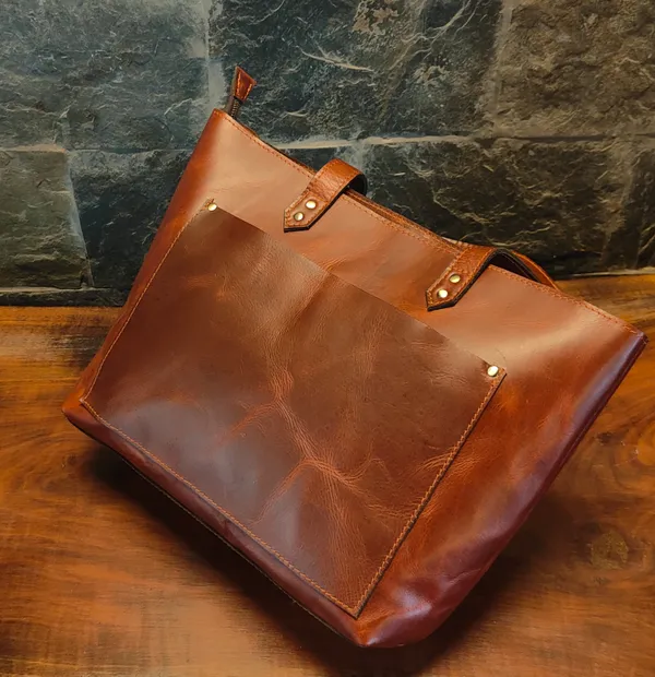Brown_Genuine_Leather_Tote_Bag_For_Women_With_Zipper_Large_Women'S_Shoulder_Handbag_(_12x16_inchs_)