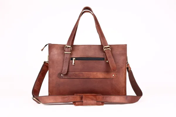 Brown_Genuine_Leather_Tote_Laptop_Bag_For_Women_Large_Capacity_Work_Handbag_With_Zipper_Compartment_For_Daily_Used_(_12x16_inchs_)