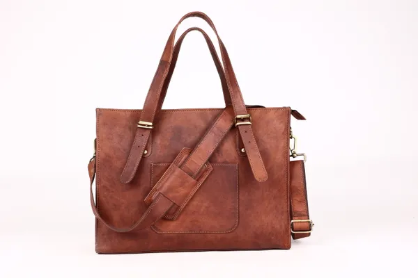 Brown_Genuine_Leather_Tote_Laptop_Bag_For_Women_Large_Capacity_Work_Handbag_With_Zipper_Compartment_For_Daily_Used_(_12x16_inchs_)