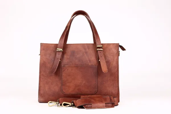 Brown_Genuine_Leather_Tote_Laptop_Bag_For_Women_Large_Capacity_Work_Handbag_With_Zipper_Compartment_For_Daily_Used_(_12x16_inchs_)