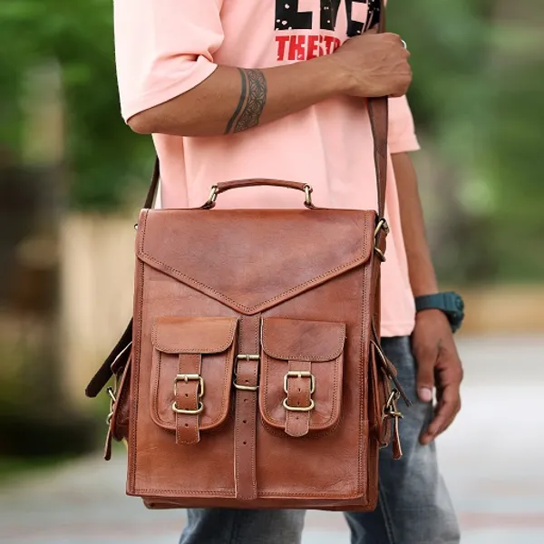 Handmade_Leather_Satchel_Backpack_for_Men_|_Leather_Messenger,_Convertible_Dark_Brown_Laptop_Bag,_Vintage_Rucksack,_Ideal_for_Work_and_Travel