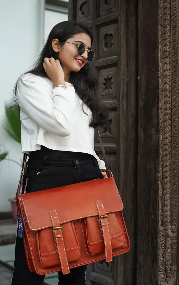 Orange_Handmade_Buffalo_Genuine_Leather_Orange_Laptop_Briefcase_Messenger_Bag_(_13X15_inchs_)