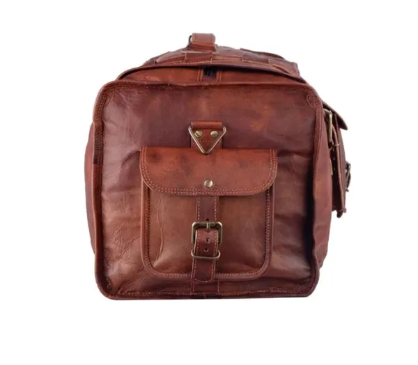 Brown_Genuine_Leather_21_Inch_Flap_Carryall_Weekender_Travel_Overnight_Gym_Sports_Bag_(_28x12x14_inchs_)