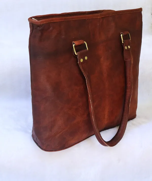 Brown_Genuine_Leather_Tote_Bag_For_Women_With_Zipper__Closure_-_Shoulder_Bag_,_Top_Handle_Handbag_(_13x16_inchs_)