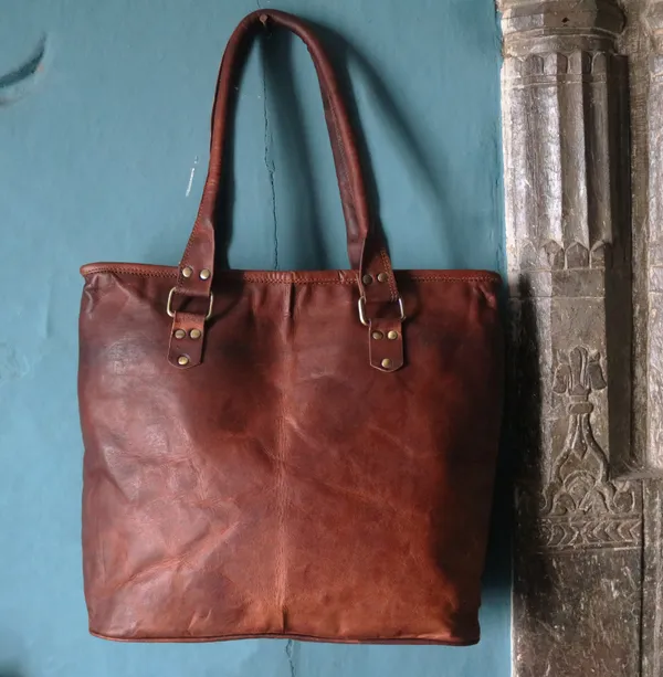 Brown_Genuine_Leather_Tote_Bag_For_Women_With_Zipper__Closure_-_Shoulder_Bag_,_Top_Handle_Handbag_(_13x16_inchs_)