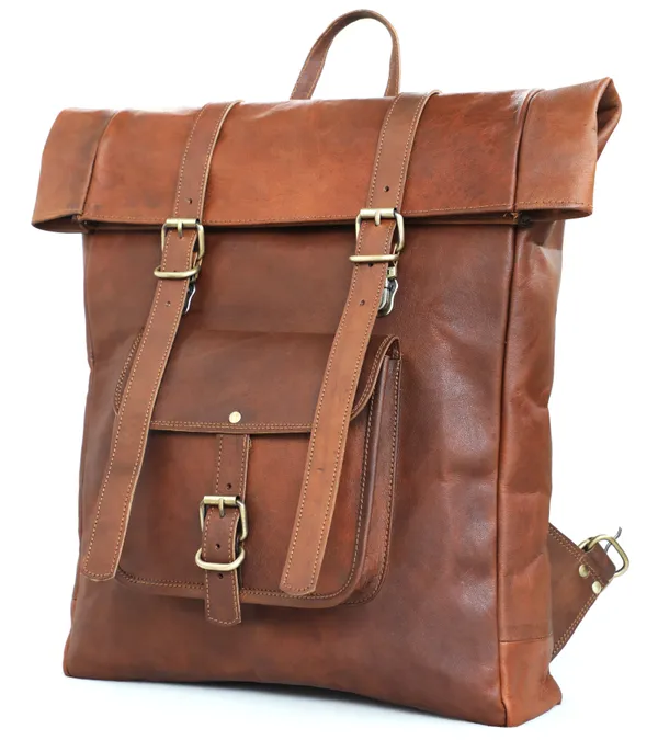 Brown_Genuine_Leather_Roll_Top__Backpack_For_Men_And_Women_Vintage_Large_Laptop_And_Travel_Bag_Best_Rucksack_For_Work,_Adventure,_And_Business_Genuine_Leather_Bookbag_(_12x16_inchs_)