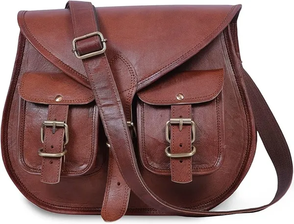 Brown_Handmade_Genuine_Leather_Crossbody_Purse_And_Handbag_Gypsy_Bag_With_Two_Pockets_(_10x13_inchs_)