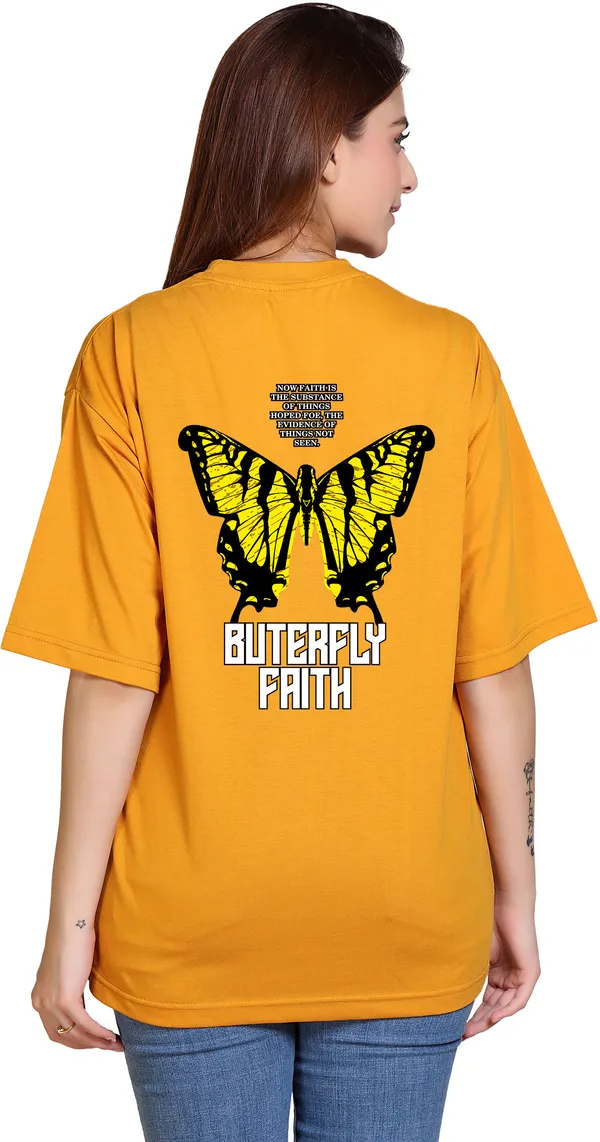 Yellow_Cotton_Blend_Casual_Oversized_T-Shirt_For_Women