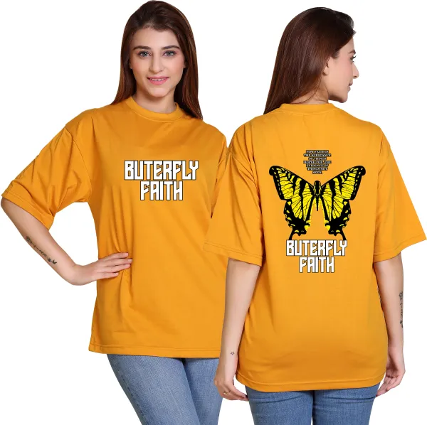 Yellow_Cotton_Blend_Casual_Oversized_T-Shirt_For_Women