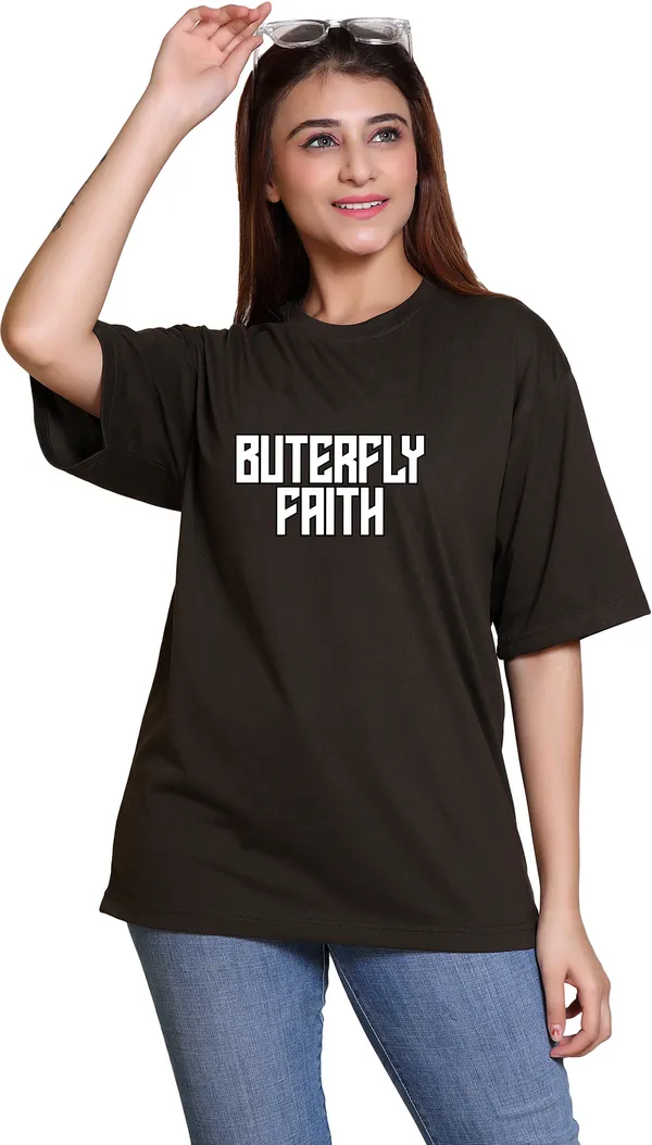 Dark_Green_Cotton_Blend_Casual_Oversized_T-Shirt_For_Women