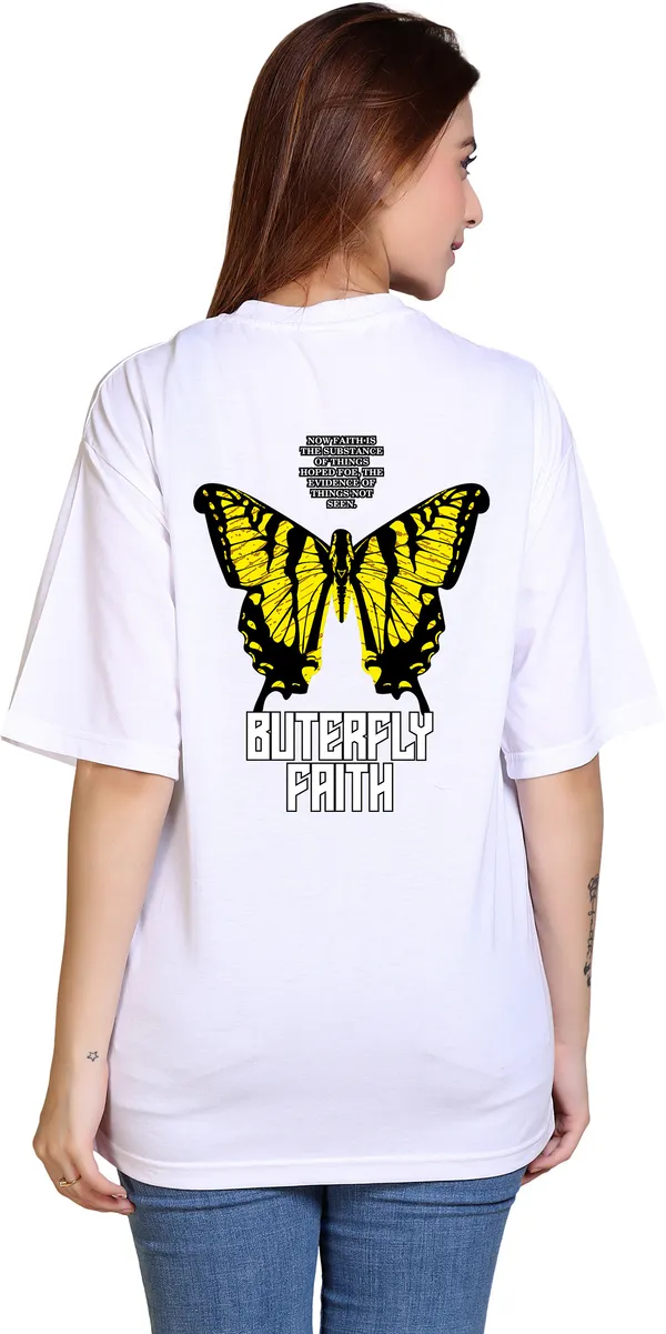 White_Cotton_Blend_Casual_Oversized_T-Shirt_For_Women