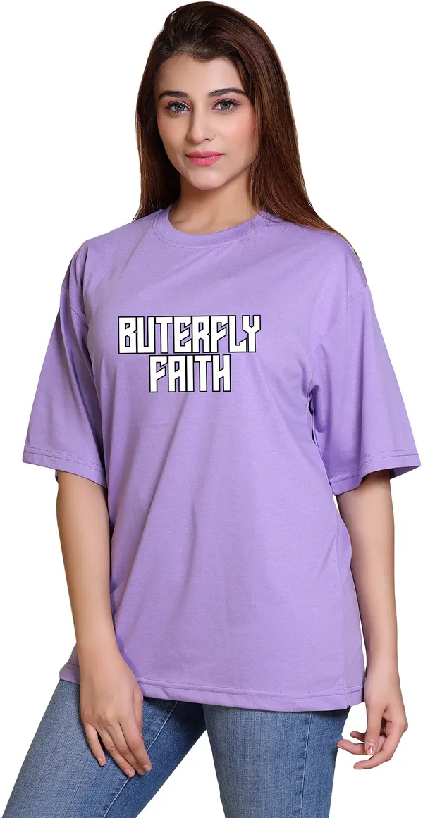 Purple_Cotton_Blend_Casual_Oversized_T-Shirt_For_Women