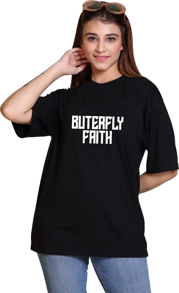 Black_Cotton_Blend_Casual_Oversized_T-Shirt_For_Women