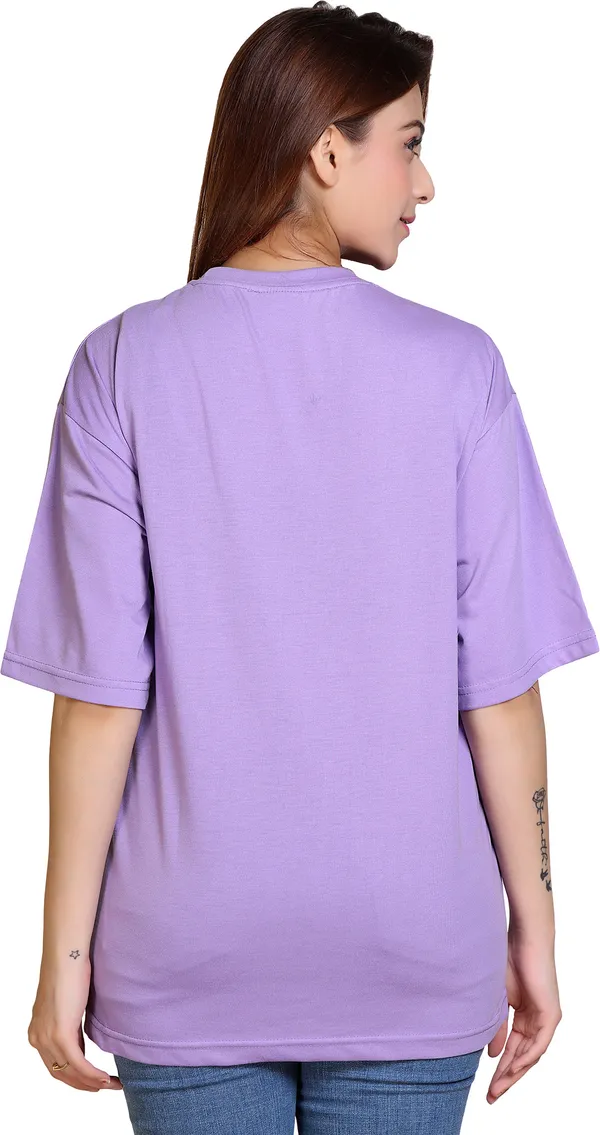 Purple_Cotton_Blend_Casual_Oversized_T-Shirt_For_Women