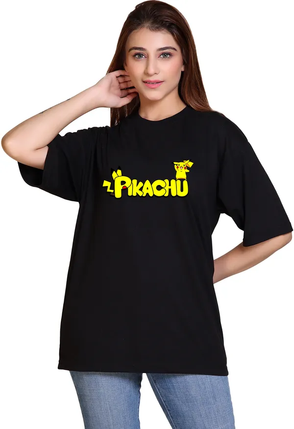 Black_Cotton_Blend_Casual_Oversized_T-Shirt_For_Women