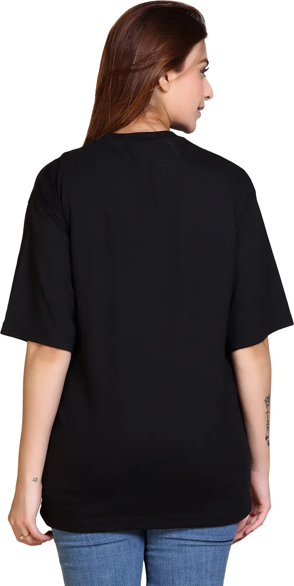 Black_Cotton_Blend_Casual_Oversized_T-Shirt_For_Women