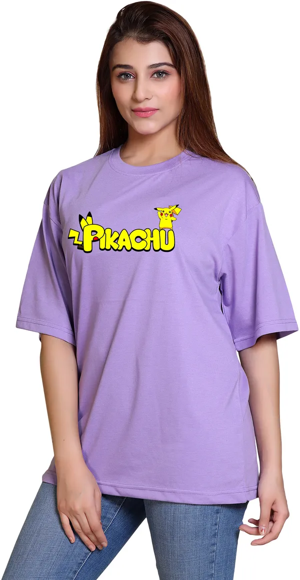 Purple_Cotton_Blend_Casual_Oversized_T-Shirt_For_Women