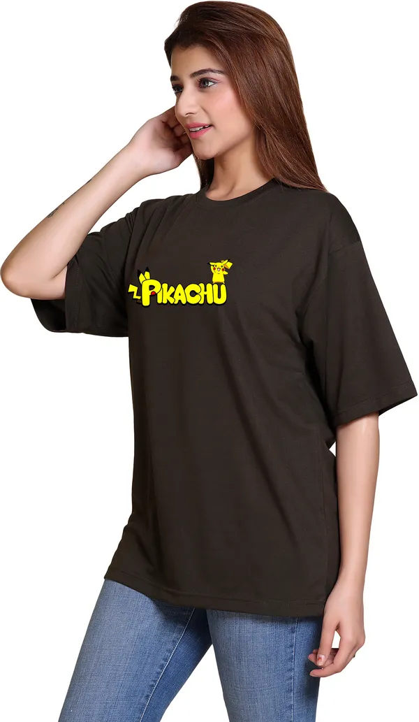 Dark_Green_Cotton_Blend_Casual_Oversized_T-Shirt_For_Women