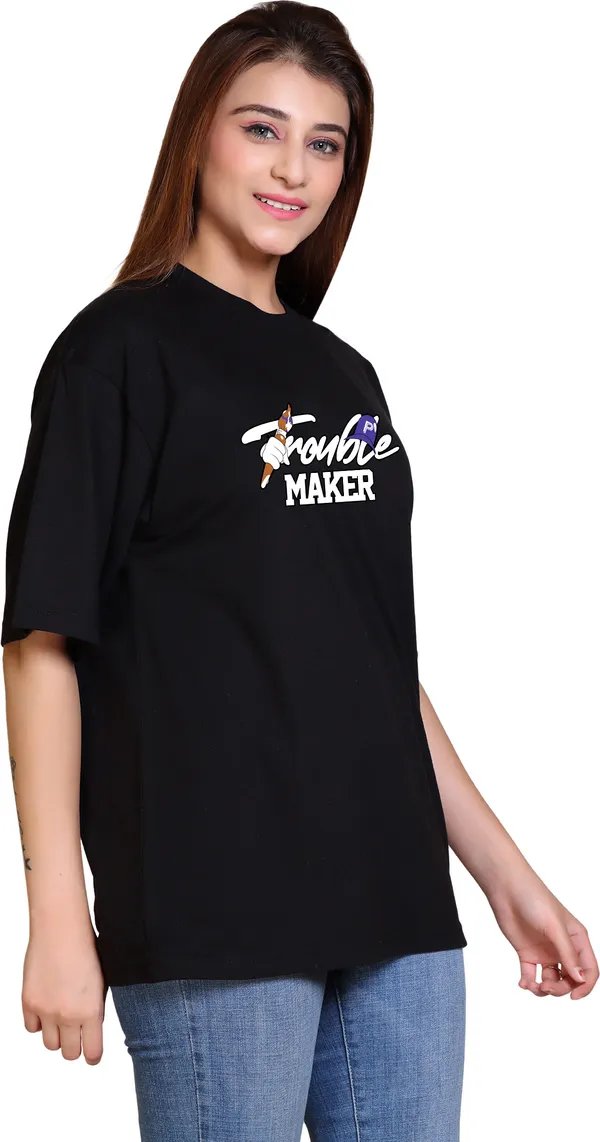 Black_Cotton_Blend_Oversized_T-Shirt_For_Women