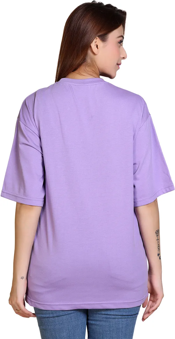Purple_Cotton_Blend_Casual_Oversized_T-Shirt_For_Women