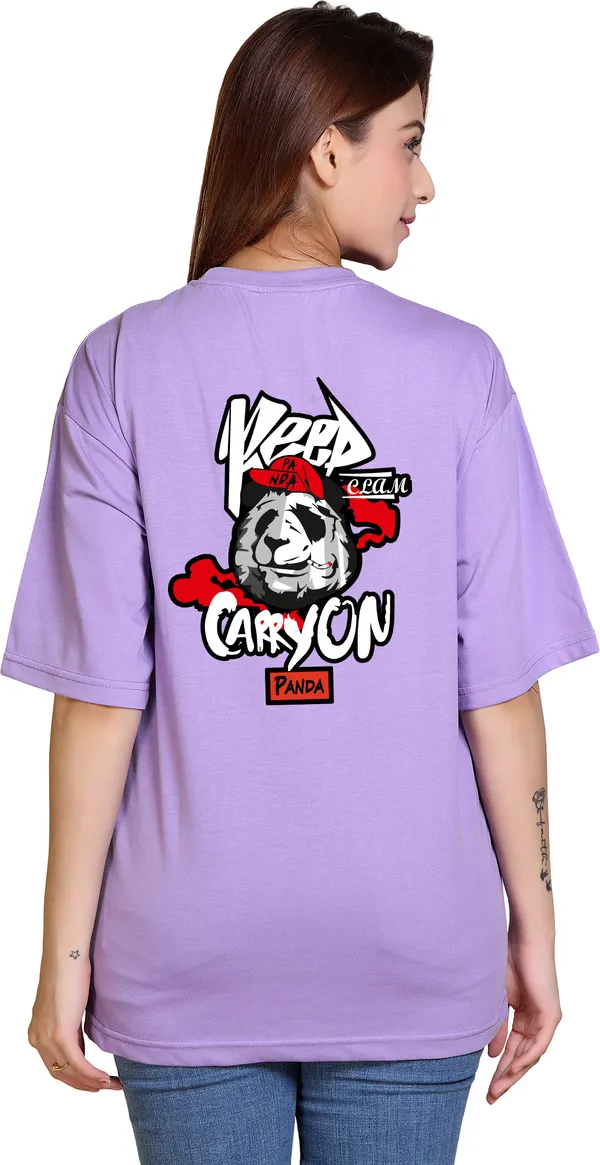Purple_Cotton_Blend_Casual_Oversized_T-Shirt_For_Women