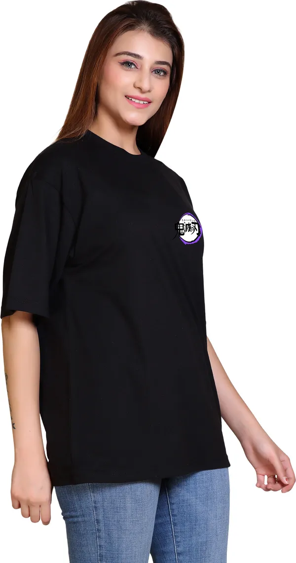 Black_Cotton_Blend_Casual_Oversized_T-Shirt_For_Women