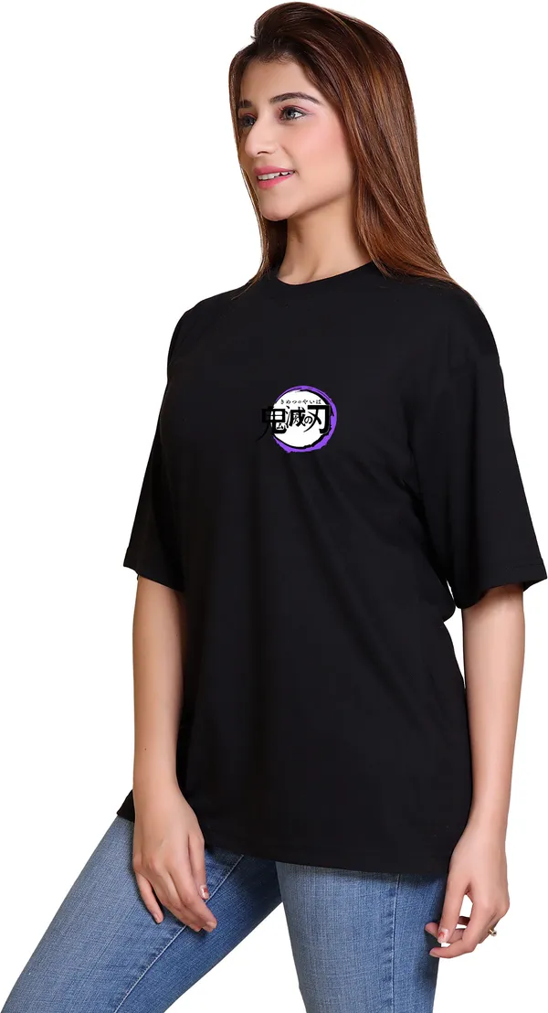 Black_Cotton_Blend_Casual_Oversized_T-Shirt_For_Women