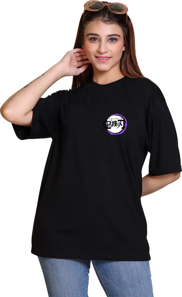Black_Cotton_Blend_Casual_Oversized_T-Shirt_For_Women