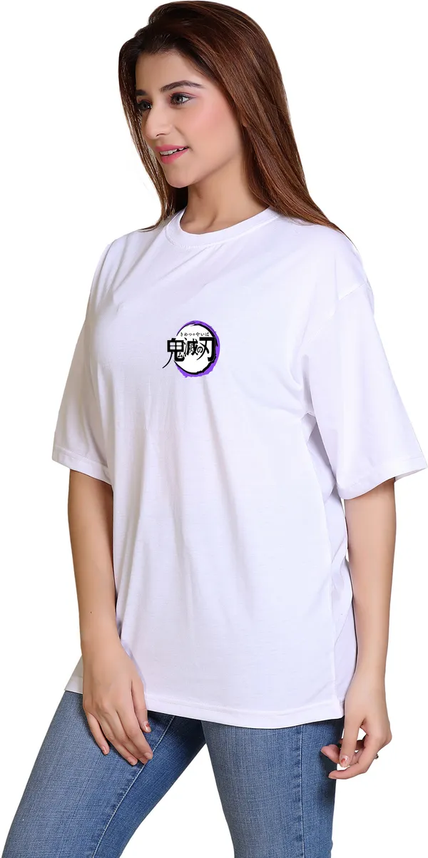 White_Cotton_Blend_Half_Sleeve_Oversized_T-Shirt_For_Women