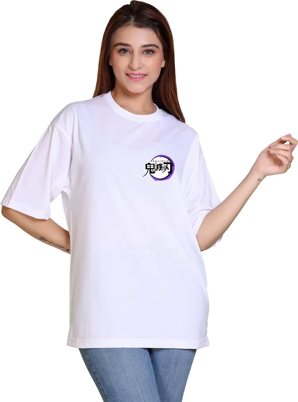 White_Cotton_Blend_Half_Sleeve_Oversized_T-Shirt_For_Women